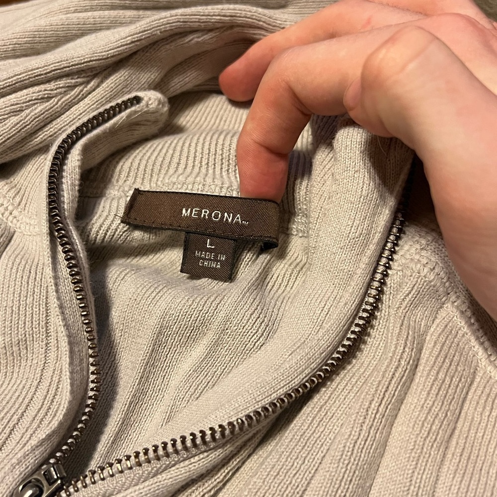 Large Cream Ribbed Textured Merona Sweater - Picture 4 of 4